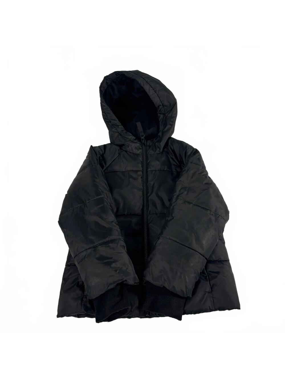 Swiss Tech Kids' Black Hooded Puffer Jacket XS (4-5)